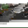 Mexen Kevin Granitspüle 1-beckig mit Abtropffläche und Küchenarmatur Flora, schwarz/goldener Metallic - 6517-75-670401-57-G