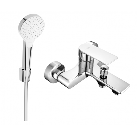 Mexen Royo R05 bathtub faucet with shower set, chrome - 7223R05-00