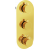 Batterie de bain-douche thermostatique Mexen Kai 3 sorties, dorée - 77603-50