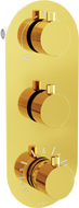 Mexen Kai grifo termostático para bañera y ducha de 3 salidas. dorado - 77603-50