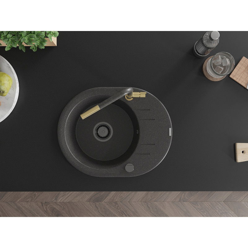 Mexen Kevin νεροχύτης γρανίτης 1 διαμερισμάτων με στιπδίδα και μπαταρία