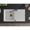 Mexen Leo fregadero de granito de 1 seno con escurridor y grifo de cocina Carla, blanco - 6501-20-670700-70