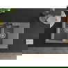 Mexen Gaspar granite sink 1.5-bowl with drainer and Carla kitchen tap, grey - 6507-71-670700-70