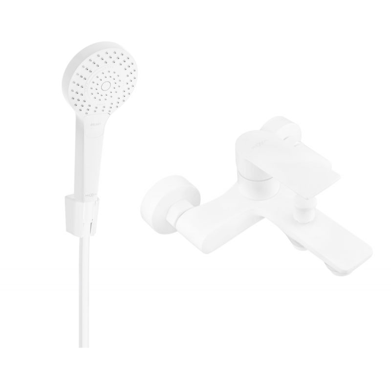 Mexen Royo R05 bath tap with shower set, white - 7223R05-20