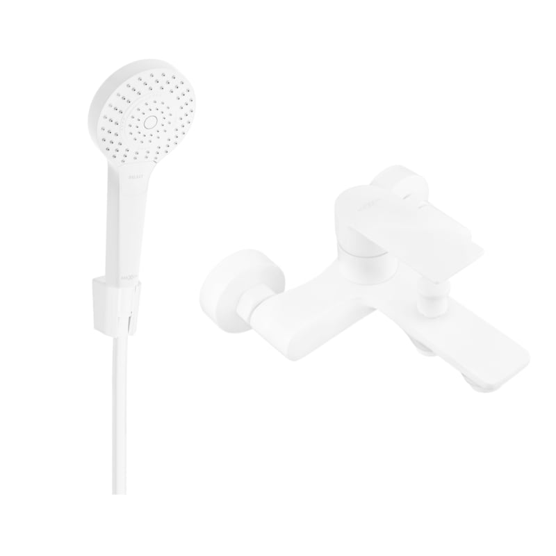 Mexen Royo R05 bathtub faucet with shower set, white - 7223R05-20