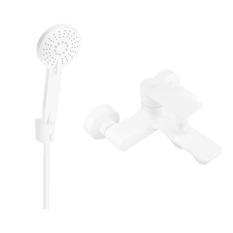 Mexen Royo R40 grifo de bañera con conjunto de ducha, blanco - 7223R40-20