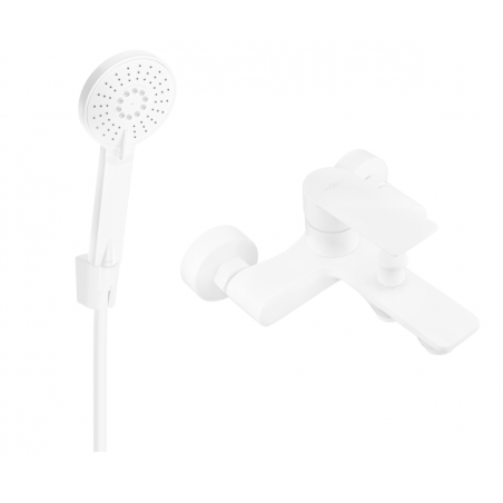 Mexen Royo R40 grifo de bañera con conjunto de ducha, blanco - 7223R40-20