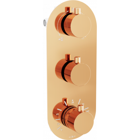 Mexen Kai thermostatische bad-douchekraan met 3 uitgangen, roze goud - 77603-60