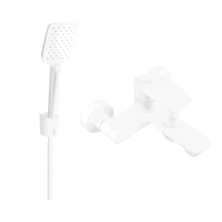 Mexen Royo R62 robinet de bain avec ensemble de douche, blanc - 7223R62-20