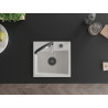 Mexen Milo fregadero de granito de 1 seno con grifo de cocina Aster, blanco - 6505-20-73450-07-B