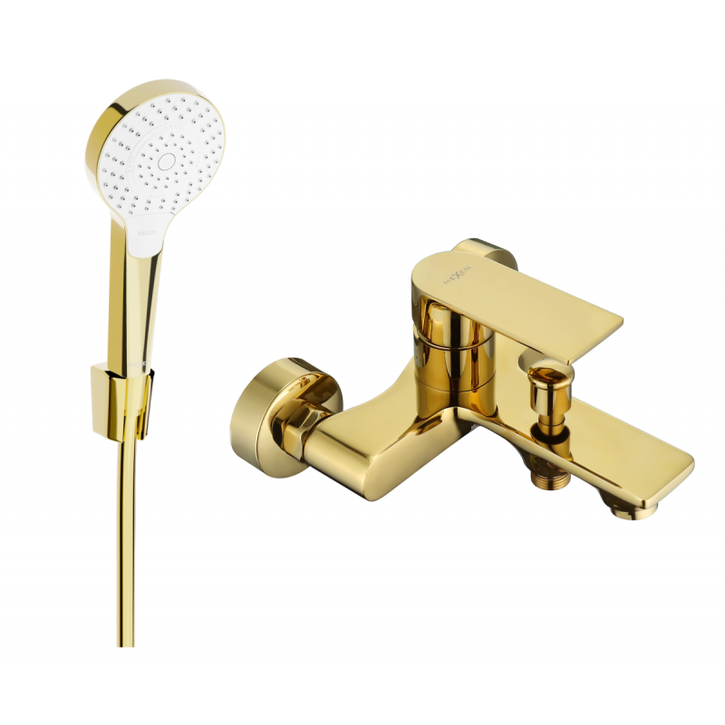 Mexen Royo R05 rubinetto da bagno con set doccia, dorato - 7223R05-50