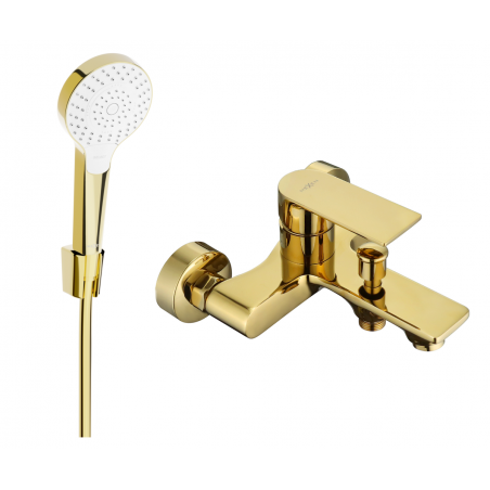 Mexen Royo R05 rubinetto da bagno con set doccia, dorato - 7223R05-50