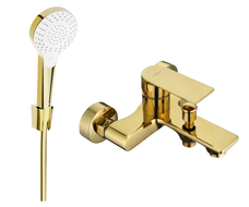 Mexen Royo R05 bathtub faucet with shower set, gold - 7223R05-50