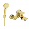 Mexen Royo R40 bath mixer with shower set, gold - 7223R40-50