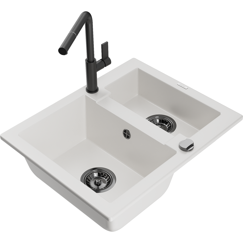 Mexen Carlos νεροχύτης γρανίτης 1,5-διαμερισμάτων με μπαταρία κουζίνας Flora,