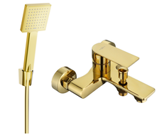 Mexen Royo R45 rubinetto da bagno con set doccia, oro - 7223R45-50