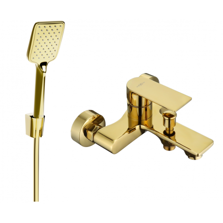 Mexen Royo R62 badkraan met doucheset, goud 7223R62-50