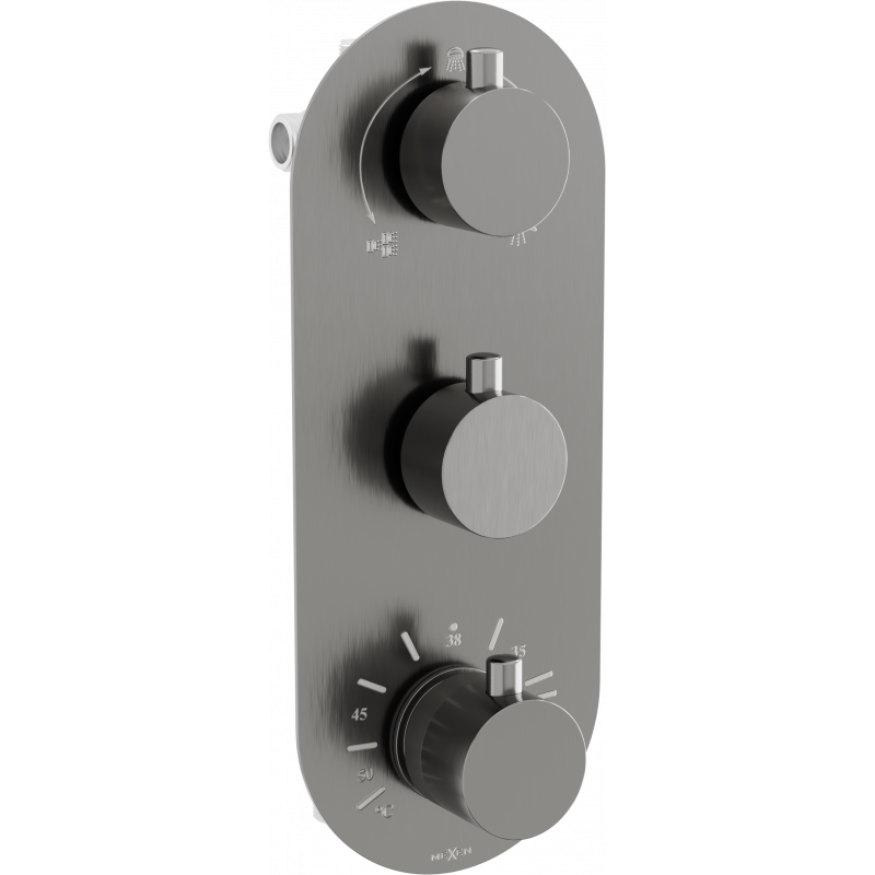 Mexen Kai mitigeur thermostatique bain-douche à 3 sorties, graphite - 77603-66
