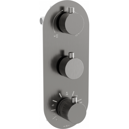 Mexen Kai mitigeur thermostatique bain-douche à 3 sorties, graphite - 77603-66