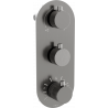 Mexen Kai grifo termostático de bañera-ducha de 3 salidas, gris pistola cepillado - 77603-66