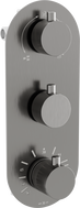 Mexen Kai mitigeur thermostatique baignoire-douche à 3 sorties, gris canon brossé - 77603-66