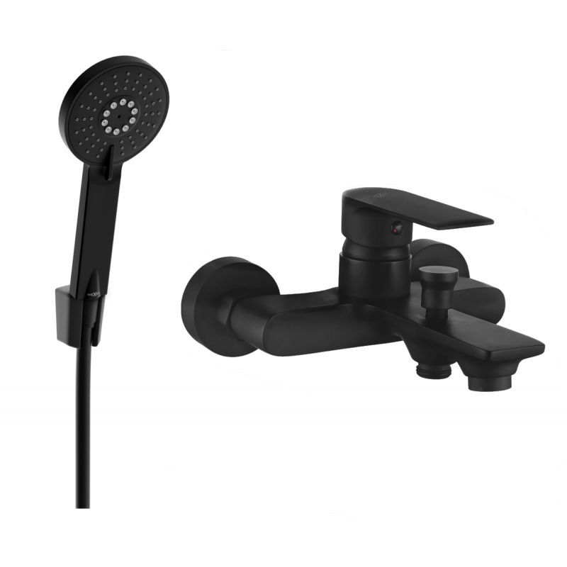 Mexen Royo R40 bateria wannowa z zestawem prysznicowym, czarna - 7223R40-70