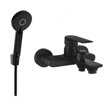 Mexen Royo R40 rubinetto per vasca con set doccia, nero - 7223R40-70