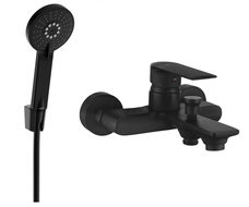Mexen Royo R40 bath tap with shower set, black - 7223R40-70