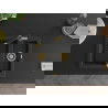 Mexen Carlos granieten gootsteen 1,5-kamer met keukenkraan Flora, zwart/zilver metallic - 6518-73-670401-57-G