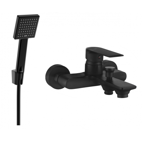 Mexen Royo R45 rubinetto da vasca con set doccia, nero - 7223R45-70