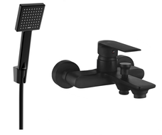 Mexen Royo R45 Badewannenarmatur mit Duschset, schwarz - 7223R45-70