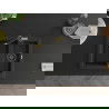Mexen Carlos granite sink 1.5-bowl with Flora kitchen tap, black/gold metallic - 6518-75-670401-57-B