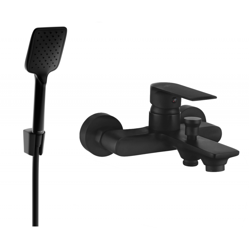 Mexen Royo R62 misturadora de banheira com conjunto de chuveiro, preta - 7223R62-70
