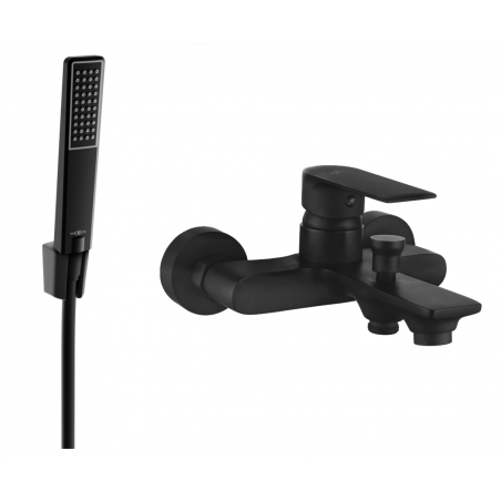 Mexen Royo R72 badkarsblandare med duschset, svart - 7223R72-70