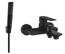 Mexen Royo R72 bath tap with shower set, black - 7223R72-70