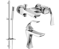 Mexen Estrella DQ02 bathtub set, chrome - 72303DQ02-00