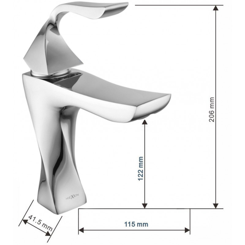 Mexen Estrella DQ02 set de bain, chrome - 72303DQ02-00