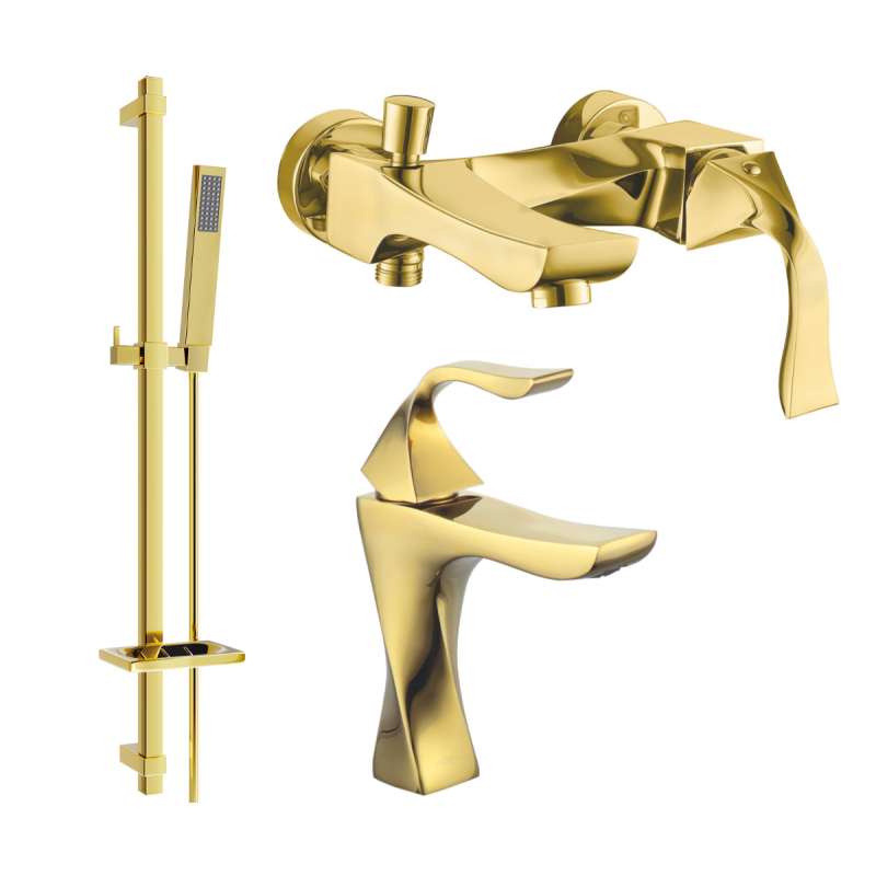 Mexen Estrella DQ02 badkarssats, guld - 72303DQ02-50