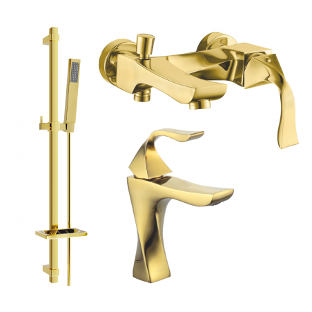 Mexen Estrella DQ02 badkarssats, guld - 72303DQ02-50