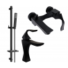 Mexen Estrella DQ02 Badewannen-Set, schwarz - 72303DQ02-70