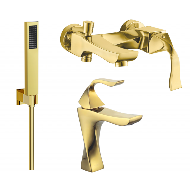 Mexen Estrella R02 Badewannen-Set, gold - 72303R02-50