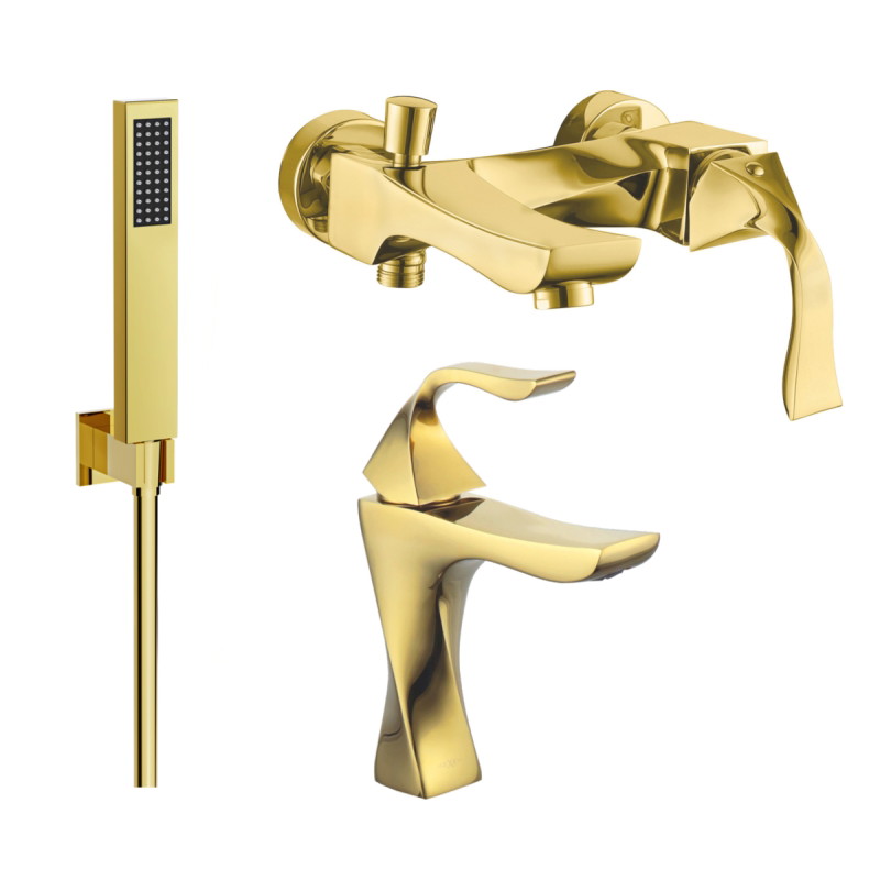 Mexen Estrella R02 kupaonski set, zlatni - 72303R02-50