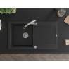 Mexen Leo fregadero de granito de 1 tazón con escurridor y grifo de cocina Elia, negro - 6501-77-670101-00