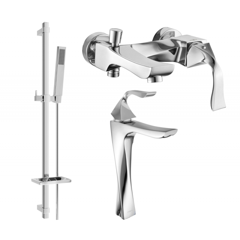 Mexen Estrella DQ02 badkarsset, krom - 72313DQ02-00