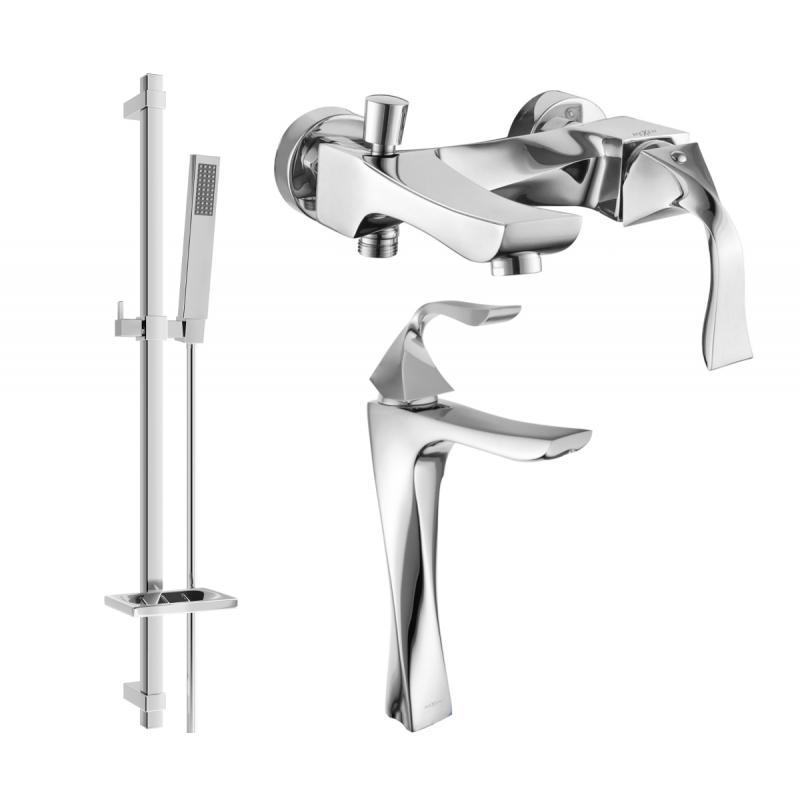 Mexen Estrella DQ02 juego de baño, cromo - 72313DQ02-00