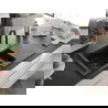 Mexen Matias Granit-Spüle 1,5-beckig mit Abtropffläche und Küchenarmatur Elia, schwarz/silber - 6502-73-670101-70-B