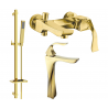 Mexen Estrella DQ02 bathtub set, gold - 72313DQ02-50