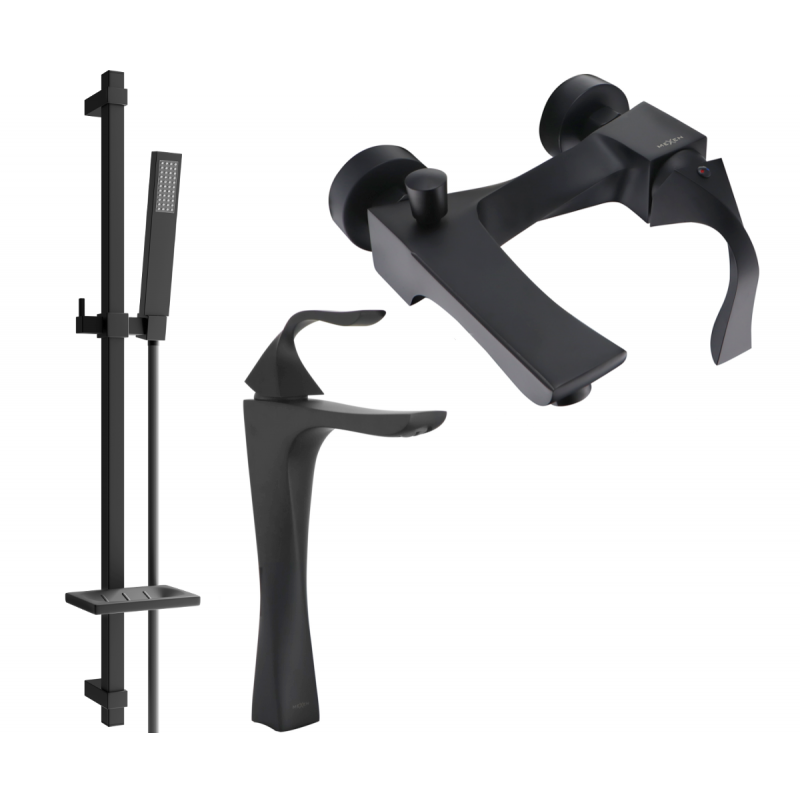 Mexen Estrella DQ02 conjunto de baño, negro - 72313DQ02-70