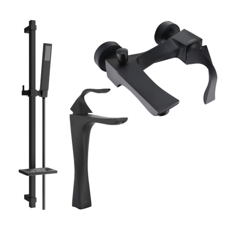 Mexen Estrella DQ02 conjunto de baño, negro - 72313DQ02-70