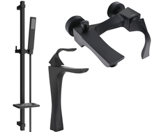 Mexen Estrella DQ02 conjunto de baño, negro - 72313DQ02-70